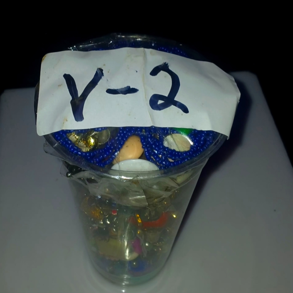 Cup Of Misc Beads And Such